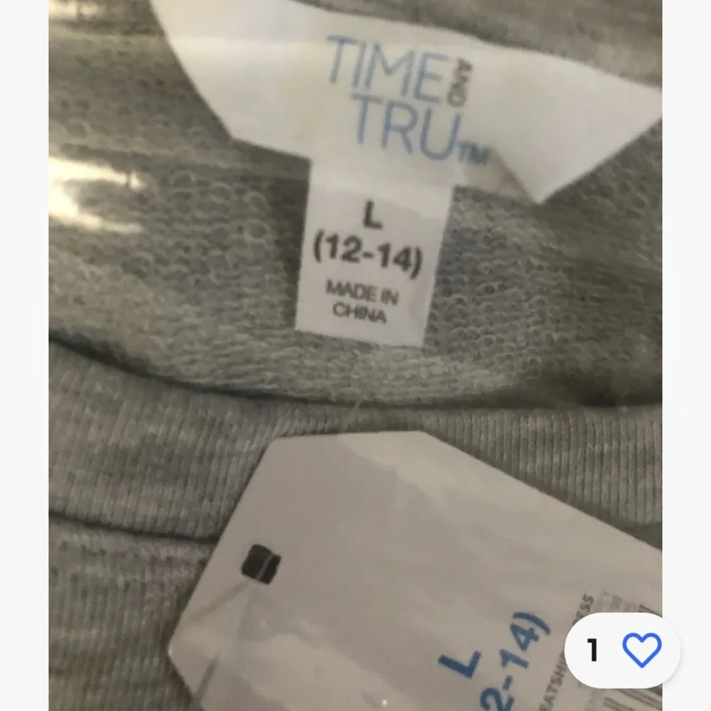 Time and Tru Women’s Gray Tiered Sweatshirt Dress Large (12-14) NEW - Picture 11 of 12